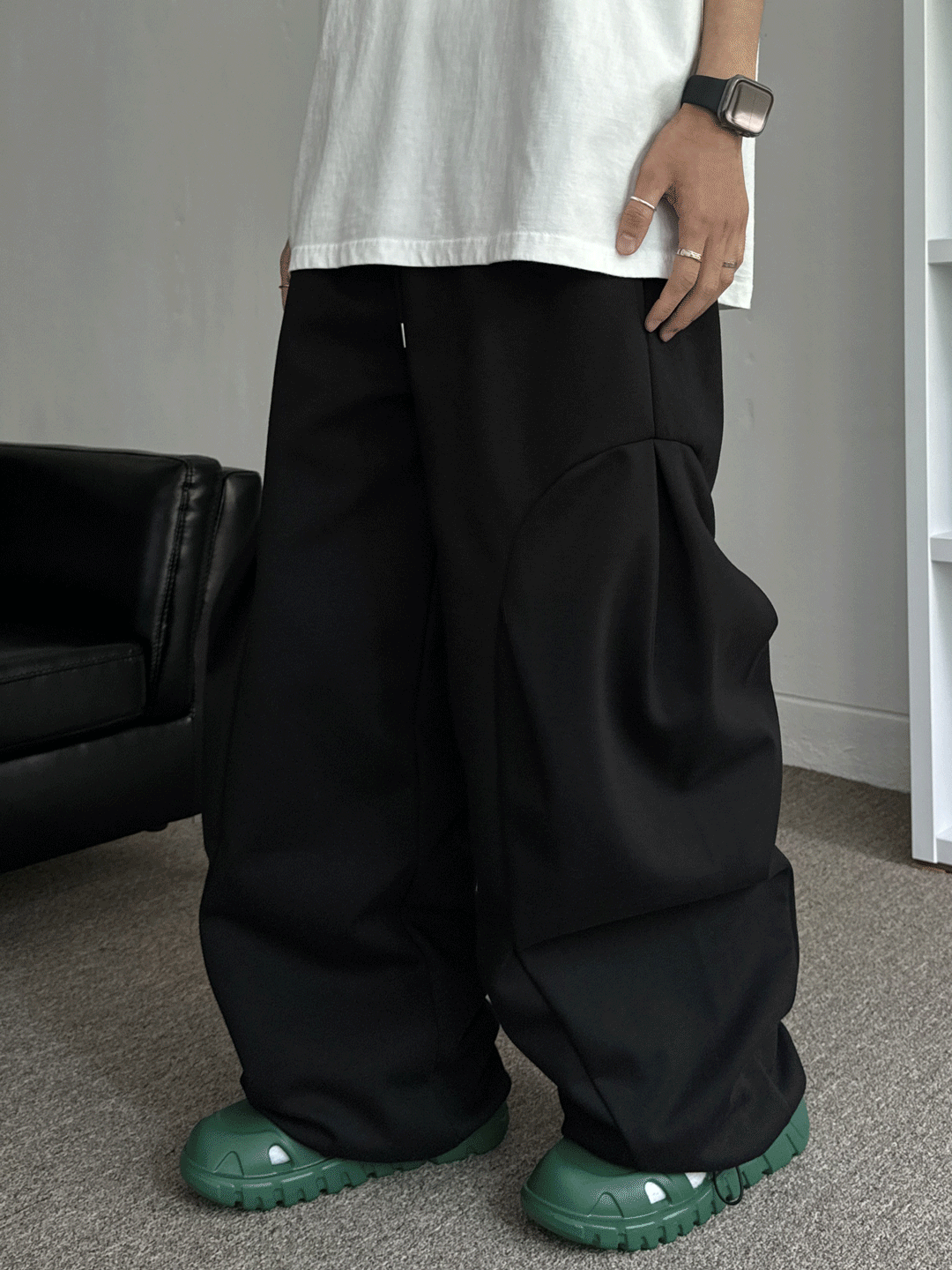 MD추천) JL curved pintuck wide pants (2C)